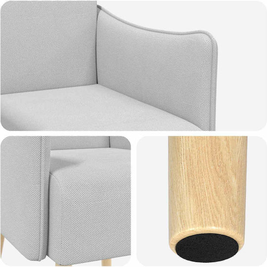 Armchair 60x65x76cm Light Grey Armchair 60x65x76cm Light Grey