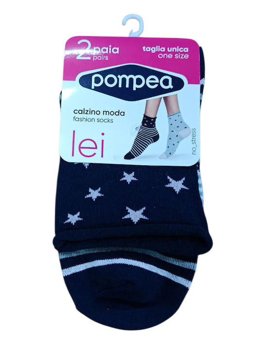 Pompea Women's Socks Blue 2Pack