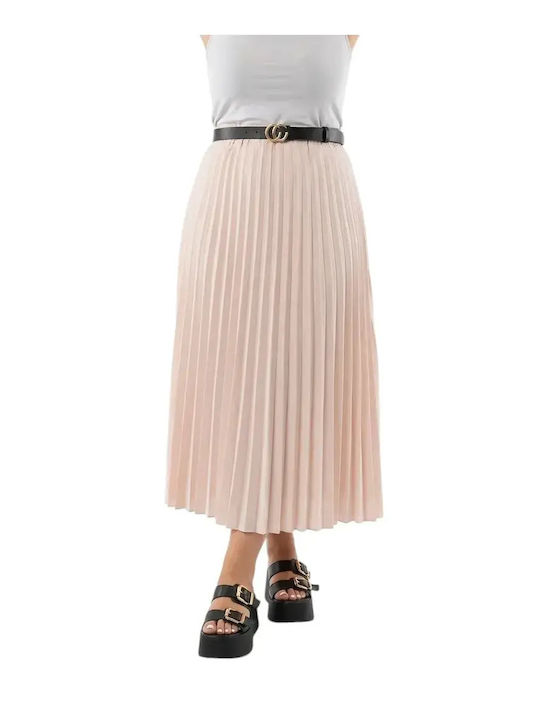 Pleated Skirt Beige