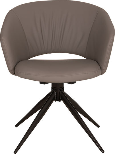Annel Dining Chairs with Faux Leather Upholstery Grey 2 pcs 63x63x74cm