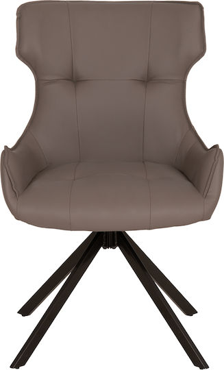 Kira Dining Armchairs with Leatherette Upholstery Grey 2 pcs 56x60x85 cm