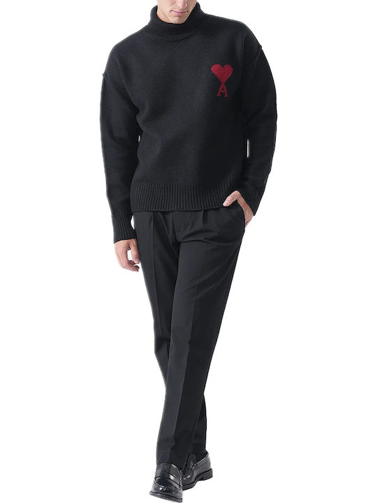 Men's Elastic Regular Fit Black Trousers