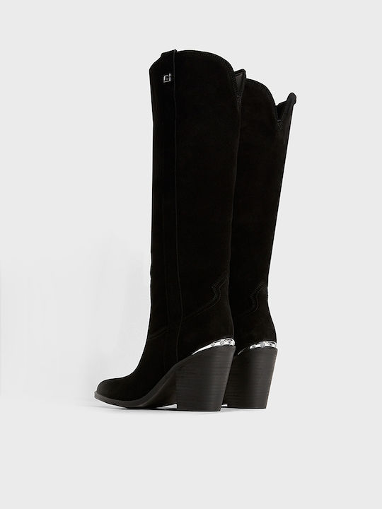 Damenstiefel Schwarz mit Wildleder