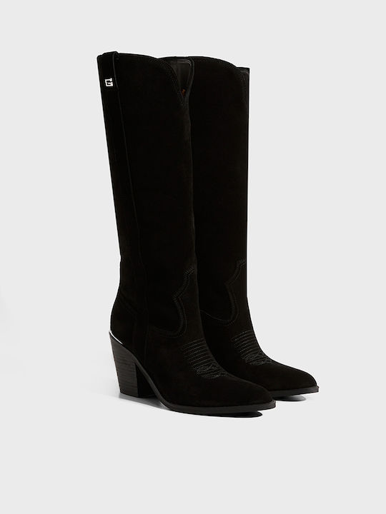 Damenstiefel Schwarz mit Wildleder