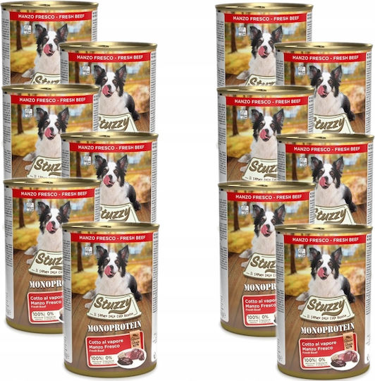 Stuzzy Течна Храна За Кучета В Може Да С Говеждо Месо И Телешко Без Зърнени Храни 12x400гр