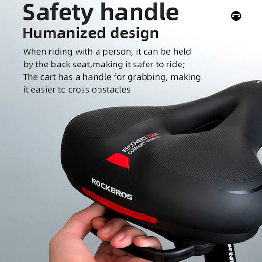 Rockbros Fahrradsattel Schwarz 260 x 220 mm