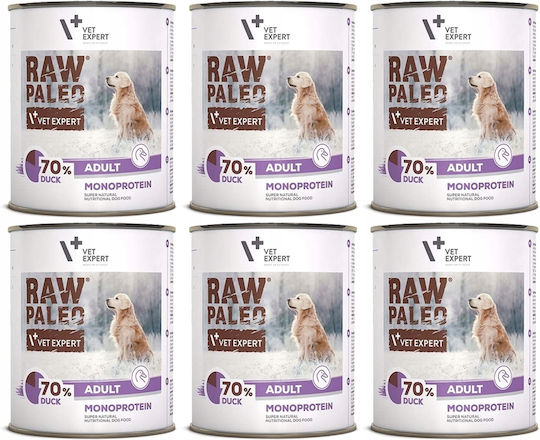 VetExpert Paleo Nasses Hundefutter in Dose mit Ente ohne Getreide 6x800gr