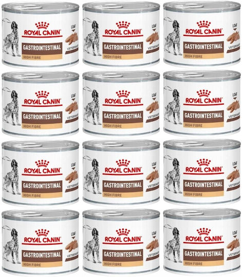 Royal Canin Gastrointestinal High Fibre Υγρή Τροφή Σκύλων σε Κονσέρβα Διαίτης 12x200gr