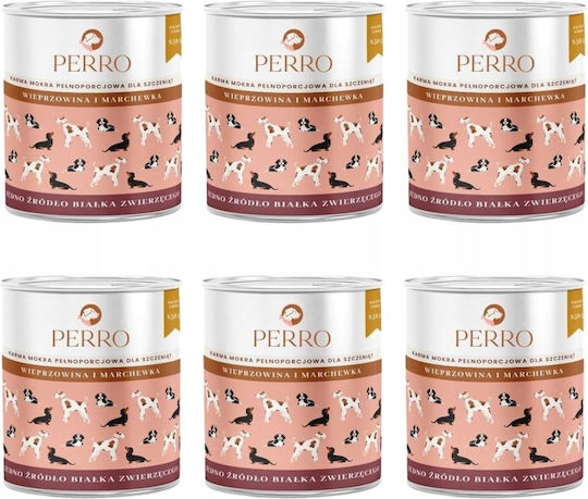 Perro Wet Food For Puppies With Meat Grain-Free 6x850gr