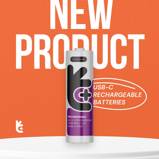 Uniross Usb-c Rechargeable 18650 Lithium Battery 2000mah 1pc