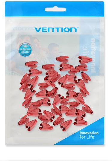 Vention Rj45 Strain Relief Boots Red Pvc Type 50-pack Iodr0-50 Veniodr0-50 Veniodr0-50
