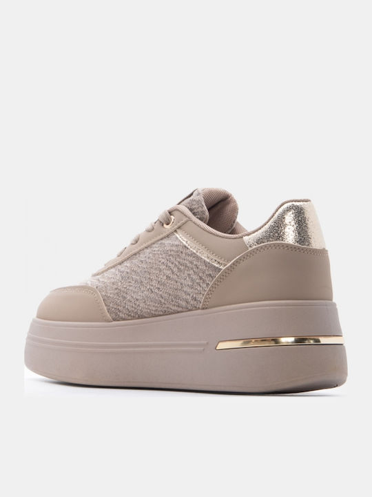Women's Flatforms Sneakers Beige-Dark