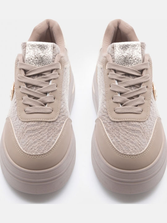 Women's Flatforms Sneakers Beige-Dark