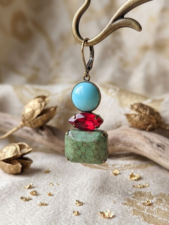 Swarovski Dangle Earrings with Turquoise Stones