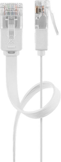 Goobay Flaches U/UTP Cat.6 (Gigabit) Netzwerkkabel Ethernet 15m Weiß