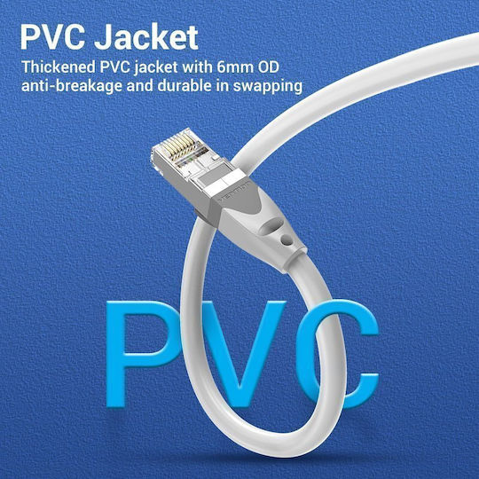 Vention S/FTP Cat.6a (Gigabit) Καλώδιο Δικτύου Ethernet 0.3m Γκρι