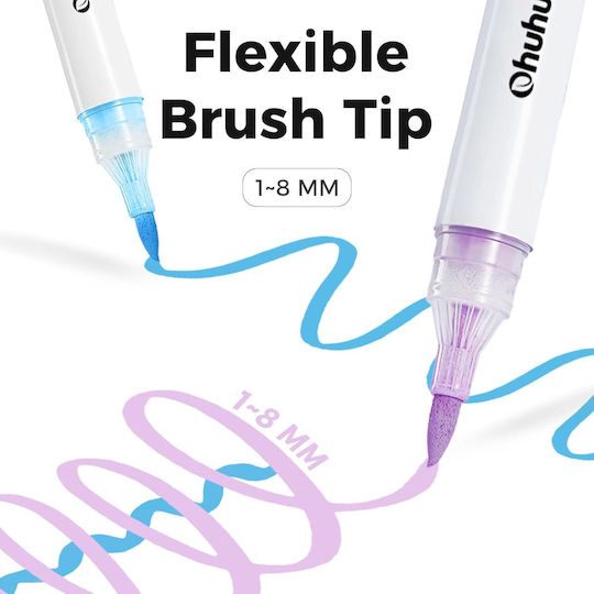Ohuhu Drawing Markers Acrylic Fine, Professional Set 36 Colours