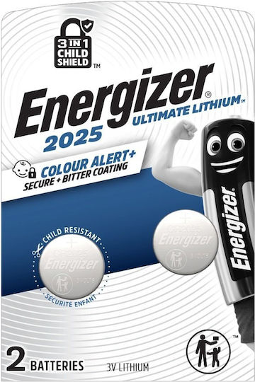 Energizer Ultimate Lithium Μπαταρίες Ρολογιών CR2025 3V 2τμχ