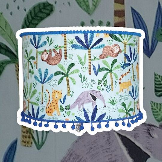 Einfaches Kinderzimmer-Deckenleuchte Hängend mit E27-Fassung Blau 35x25cm