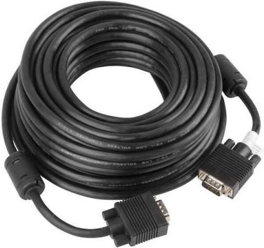 Lanberg Кабел VGA мъжки - VGA мъжки Черен 10м (CA-VGAC-10CC-0100-B)