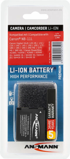 Ansmann Kamera Batterie A-Can NB 11 L 1400-0028 Lithium-Ionen (Li-Ion) Kompatibel mit Canon