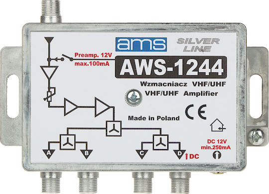 Енжектор За Кола Ams Усилвател На Антена Aws-1244 Ams