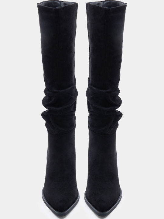 Damenstiefel Cowboy mit hohem Absatz in Schwarz