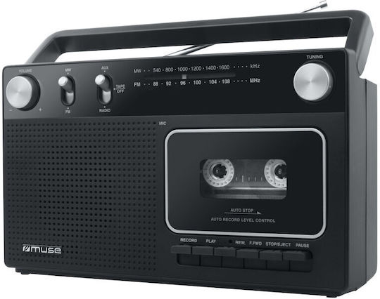 Muse M-152 RC Tragbares Soundsystem mit Kassettenspieler Radio Schwarz