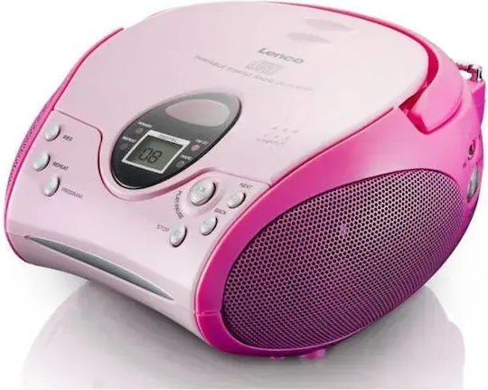 Lenco Tragbares Radio-CD-Spieler mit CD MP3 Radio Rosa