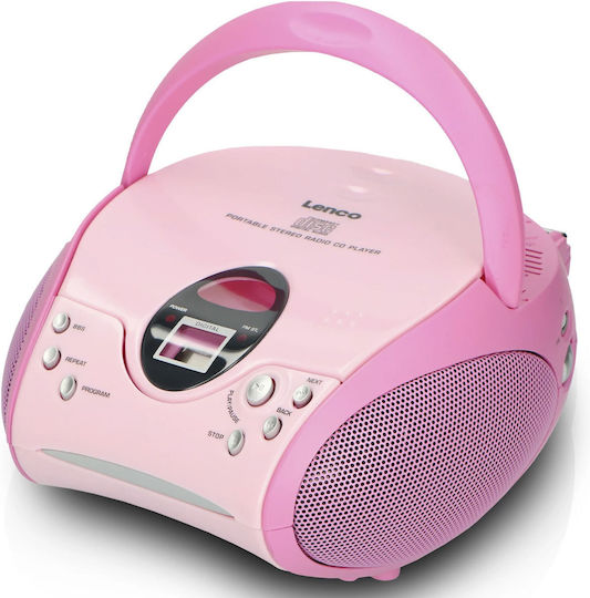 Lenco Tragbares Radio-CD-Spieler mit CD MP3 Radio Rosa