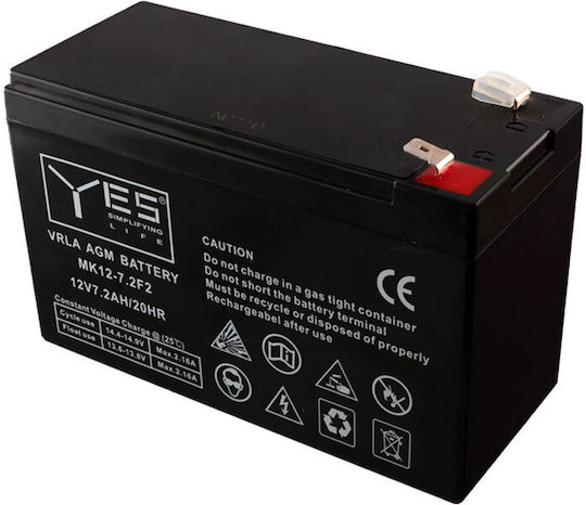 Yes Power MK12-7.2 F2 Baterie UPS cu Capacitate 7.2Ah și Tensiune 12V 1buc