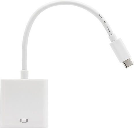 Vcom Cu421 кабел USB Type-C (мъжко) към VGA (женско) 0.15m бял