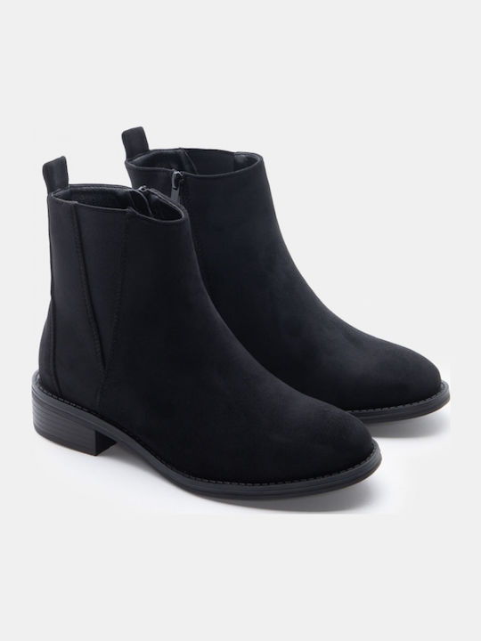 Wildleder Damen Stiefeletten Knöchel Schwarz