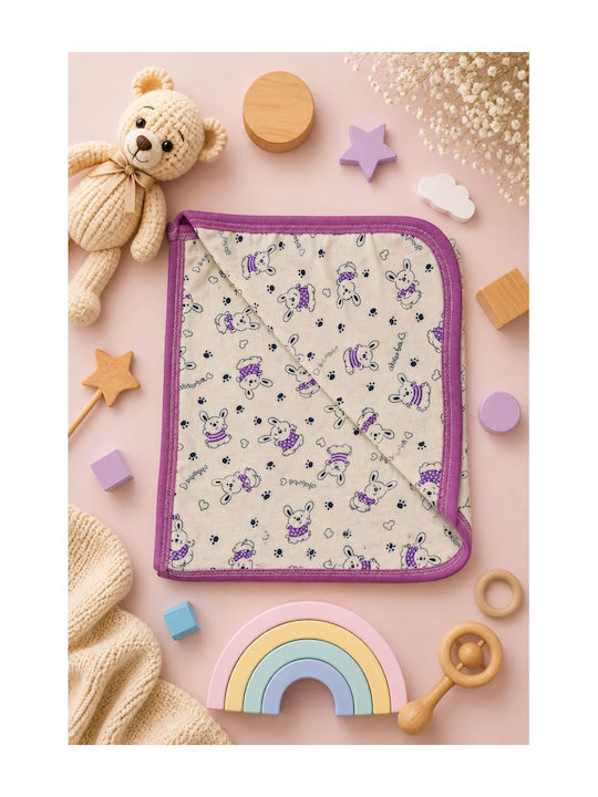 Esthisis Cotton Flannel Swaddle Blanket Purple 95x80cm