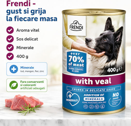 Frendi Hrana Umedă Pentru Câini în Conservă Dietetică cu Carne de Vită 4x400gr