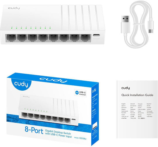 Cudy GS108U L2 Switch с 8 Портове Гигабитови (1Gbps) Ethernet