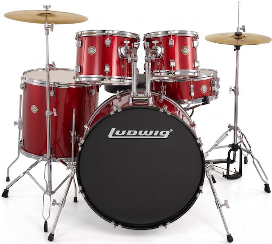 Ludwig Accent Fuse 5pc Red Drum Set