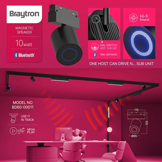 Braytron Високоговорител 10W с Bluetooth Единична Бройка Черен