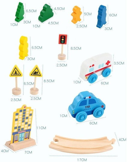 Velve Set cu trenuleț din lemn cu lumină pentru 3+ ani