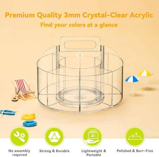 Ohuhu Organizator pentru markere transparent din acril cu rotație 360°