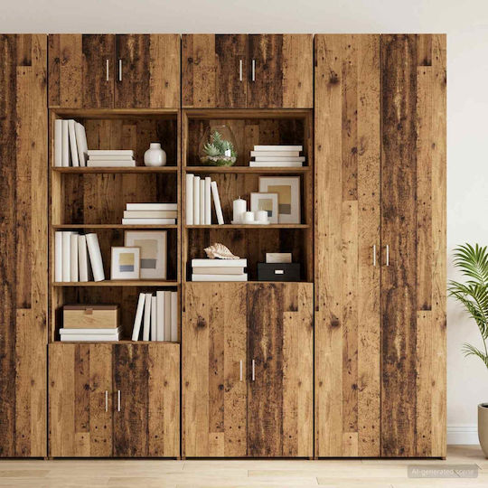 Wall Cabinet Aged Wood 70x42.5x225cm