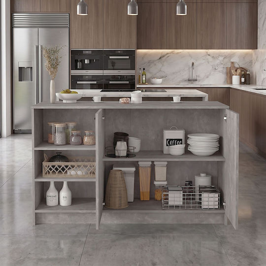 Set Dulapuri de Bucătărie Suspendate și de Pardoseală Gri 150x70x91.8εκ.