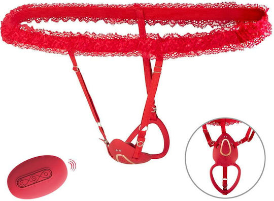 You2Toys Strap-on Lay-on Vibe Δονητής με Απομακρυσμένο Έλεγχο Κόκκινος