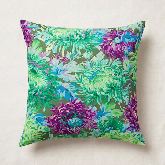 Oxygen Dekorativer Kissenbezug Giant Peonies Eco Text Fabric 45x45cm