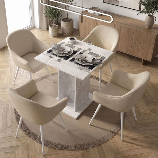 Allos Pătrat Alb 75x75x77cm