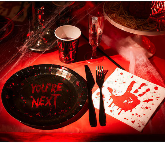 Papierplatten You're Next Schwarze Blutige Buchstaben 6Stücke