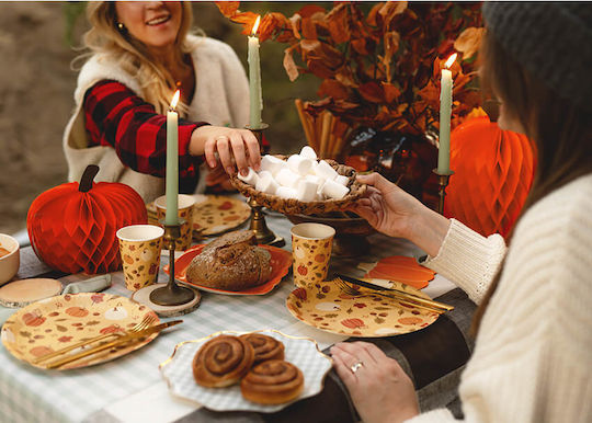 Paper Plates Pumpkins Acorns & Leaves 6 Pieces
