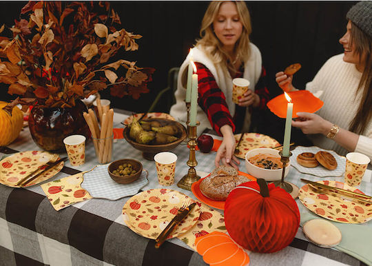 Paper Plates Pumpkins Acorns & Leaves 6 Pieces