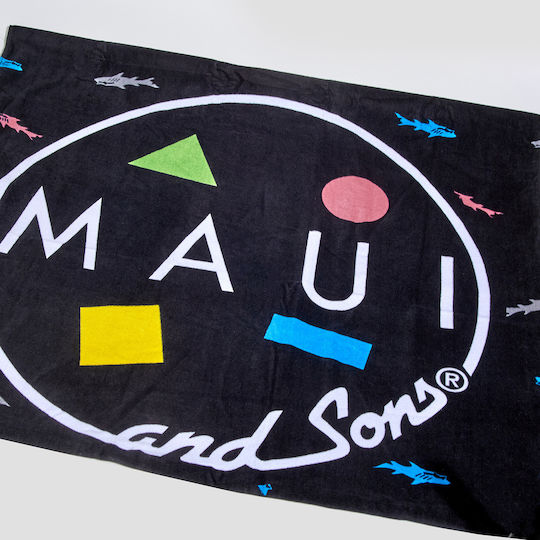 Maui & Sons Πετσέτα Θαλάσσης Μαύρη 170x90εκ.