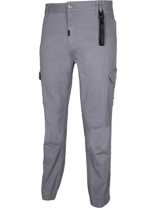 Men's Cargo Trousers Elastic Slim Fit Grey